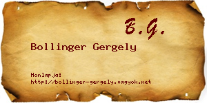 Bollinger Gergely névjegykártya